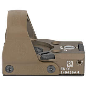 FDE Leupold 6 MOA Delta Point PRO features a push button switch with 8 brightness settings